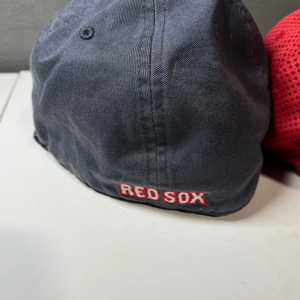 Boston Red Sox Hat Bundle Nike NikeFIT Red Mesh & Twins Enterprise Fitted Navy